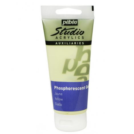 Żel akrylowy Pebeo Studio Acrylics świecący w ciemności/fosforyzujący 100ml, Żółty